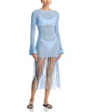 Aqua Fringe Swim Cover-up Dress - Exclusive In Blue