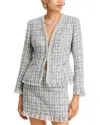 AQUA FRINGE TWEED JACKET - EXCLUSIVE