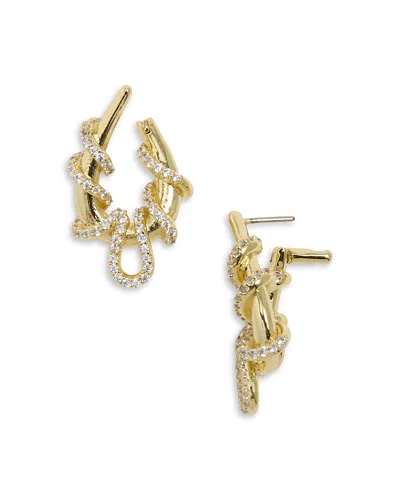 Aqua Front To Back Hoop Earrings - Exclusive In Gold