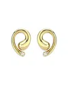 Aqua Frontal Swirl Stud Earrings In Gold
