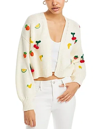 Aqua Fruit Embroidered Cropped Cardigan - 100% Exclusive In Sunday Market