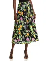 Aqua Fruit Midi Skirt - Exclusive In Black Multi