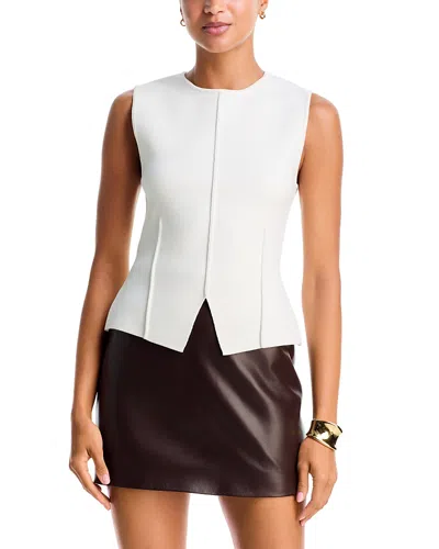 Aqua Fully Fashion Seamed Tank - Exclusive In White