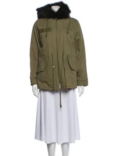 Pre-owned Aqua Fur Jacket In Green