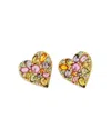 Aqua Gems Fiesta Heart Stud Earrings - Exclusive In Multi