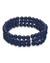 Aqua Gemstone Beaded Triple Row Stretch Bracelet - 100% Exclusive In Sodalite/silver
