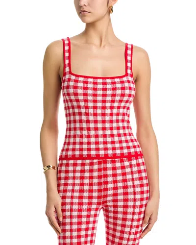 Aqua Gingham Knit Top - Exclusive In Multi