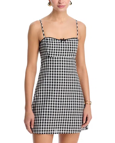 Aqua Gingham Mini Dress - Exclusive In Black