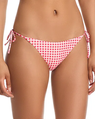 Aqua Gingham String Bikini Bottom - Exclusive In Multi