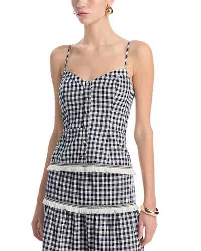 Aqua Gingham Top - Exclusive In Black