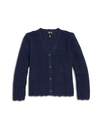 Aqua Girl's Crotchet Cardigan - Little Kid, Big Kid - Exclusive In Blue