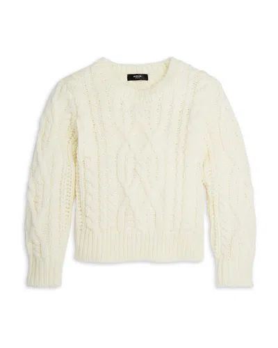 Aqua Girls' Cable Sweater, Big Kid - Exclusive In Ivory