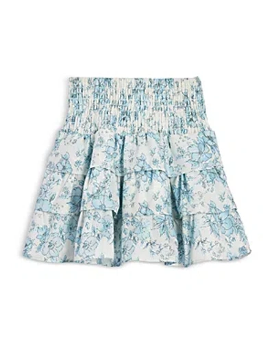 Aqua Girls' Cotton Printed Smocked Tiered Skirt, Little Kid, Big Kid - 100% Exclusive In Blue