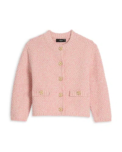 Aqua Girls' Crewneck Sweater Cardigan, Big Kid - Exclusive In Pink