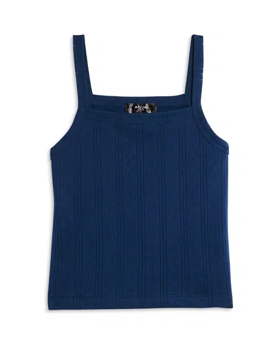 Aqua Girls' Cutaway Pointelle Tank Top, Little Kid - Exclusive In Blue
