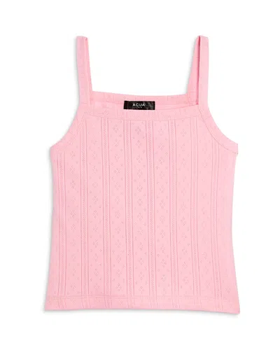 Aqua Girls' Cutaway Pointelle Tank Top, Little Kid - Exclusive In Pink