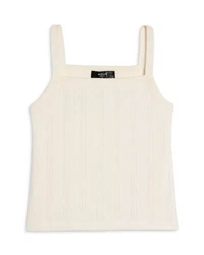 Aqua Girls' Cutaway Pointelle Tank Top, Little Kid - Exclusive In Neutral