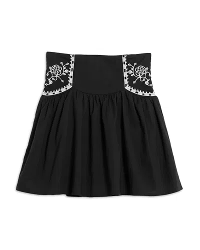 Aqua Girls' Embroidered Mini Skirt, Big Kid - Exclusive In Black