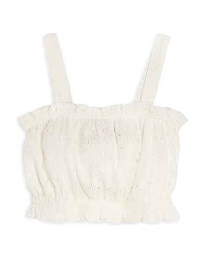 Aqua Girls' Eyelet Cropped Tank - Little Kid, Big Kid - Exclusive In White