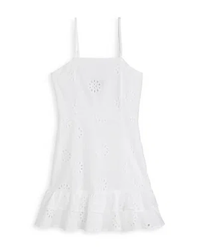 Aqua Girls' Eyelet Mini Drop Waist Dress, Big Kid - 100% Exclusive In White