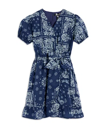 Aqua Girls' Faux Wrap Bandana Dress, Big Kid - Exclusive In Blue