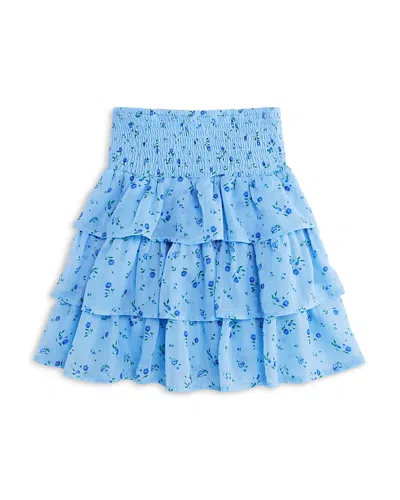 Aqua Girls' Floral Print Skirt, Little Kid, Big Kid - Exclusive In Blue