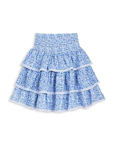 Aqua Girls' Floral Ruffle Skirt, Little Kid, Big Kid - 100% Exclusive In Blue