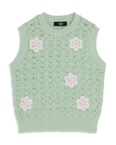 Aqua Girls' Floral Vest Top, Big Kid - Exclusive In Green
