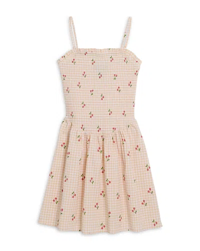 Aqua Girls' Gingham Cherry Dress, Big Kid - Exclusive In Neutral