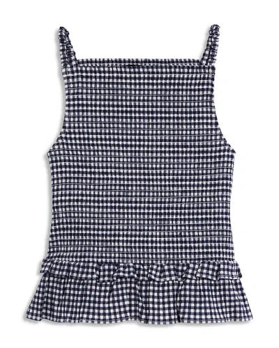 Aqua Girls' Gingham Top, Big Kid - Exclusive In Blue