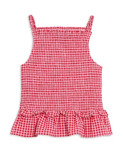 Aqua Girls' Gingham Top, Big Kid - Exclusive In Pink