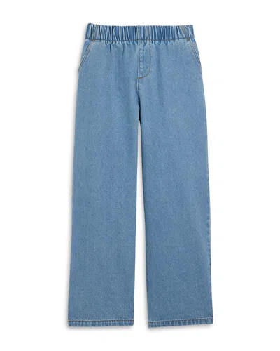 Aqua Girls' High Rise Wide Leg Denim Jeans, Little Kid, Big Kid - Exclusive In Stone