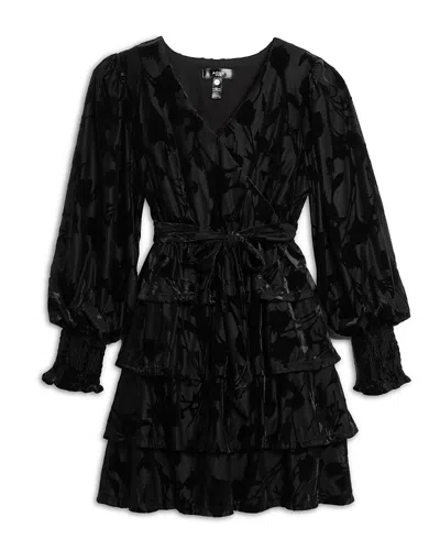 Aqua Girls' Jacquard Ruffle Wrap Dress, Little Kid, Big Kid - Exclusive In Burnout