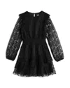 Aqua Girls' Lace Ruffle Dress, Little Kid, Big Kid - Exclusive In Black