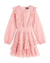 Aqua Girls' Lace Ruffle Dress, Little Kid, Big Kid - Exclusive In Pink