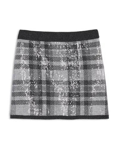 Aqua Girls' Plaid Sequin Skirt, Big Kid - Exclusive In Gray