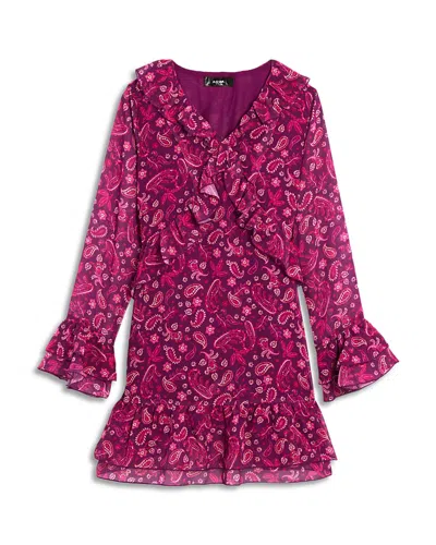 Aqua Girls' Printed Ruffled Dress, Big Kid - Exclusive In Pink