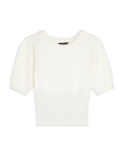 Aqua Girls' Puff Sleeve Sweater, Little Kid, Big Kid - Exclusive In White
