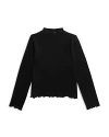 Aqua Girls' Ribbed Mock Neck Top, Big Kid - Exclusive In Black