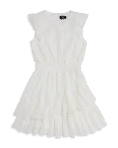 Aqua Kids' Girls' Ruffle Eyelet Mini Dress - Toddler - Exclusive In White