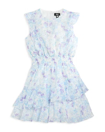 Aqua Kids' Girls' Ruffle Eyelet Mini Dress - Toddler - Exclusive In Blue