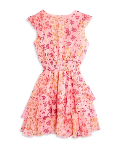 Aqua Girls' Ruffled Mini Dress, Little Kid, Big Kid - Exclusive In Pink