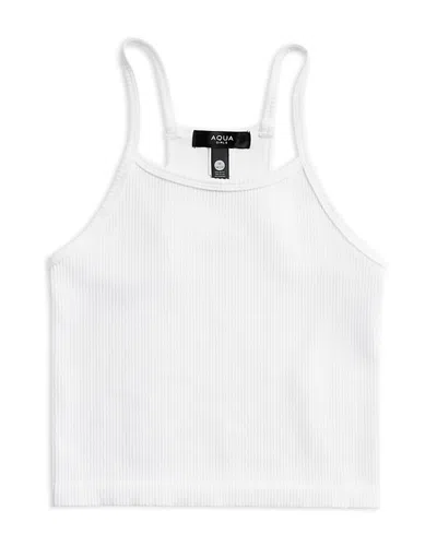 Aqua Girls' Seamless Crop Tank Top, Big Kid - Exclusive In White