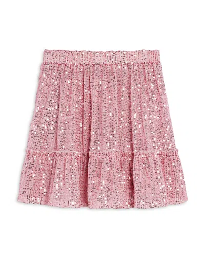 Aqua Girls' Sequined Tiered Skirt, Little Kid, Big Kid - Exclusive In Pink