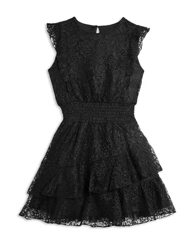 Aqua Girls' Sleeveless Ruffled Mini Dress, Big Kid - Exclusive In Black