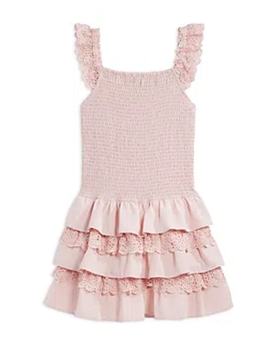 Aqua Girls' Sleeveless Smocked Dress, Little Kid, Big Kid - 100% Exclusive In Pink