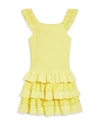 Aqua Girls' Sleeveless Smocked Dress, Little Kid, Big Kid - Exclusive In Yellow