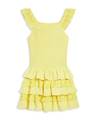 Aqua Girls' Sleeveless Smocked Dress, Little Kid, Big Kid - 100% Exclusive In Yellow