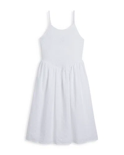 Aqua Girls' Smocked Tank Dress - Big Kid In White