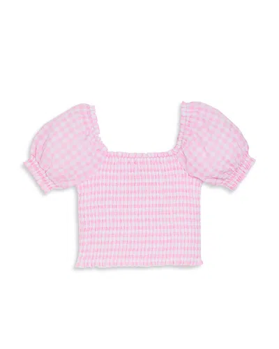 Aqua Girls' Smocked Top, Little Kid, Big Kid - Exclusive In Pink